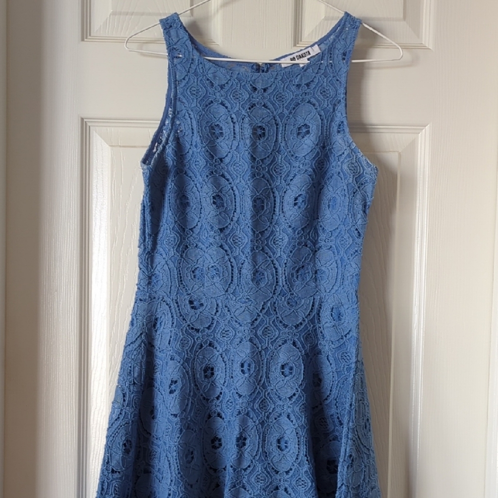 BB Dakota Sky Blue Lace Overlay